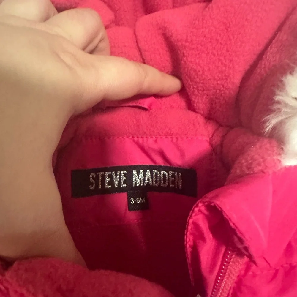 Steve Madden Hot Pink Baby Puffer Ski Snowsuit Size 3-6M NWT